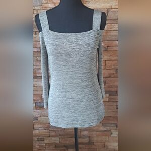 INC Taupe Cold Shoulder Top